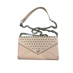 Rebecca Minkoff pink Saffiano Leather Studded Crossbody Bag